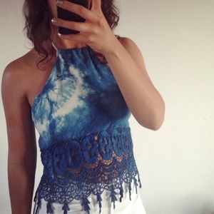 Stone Cold Fox Guerilla tank indigo tie dye